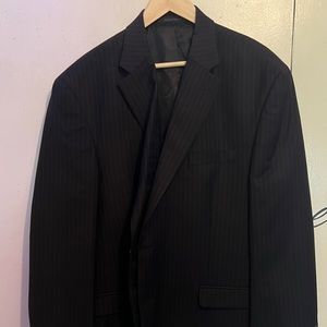 Chaps black pinstripe suit jacket. 50R